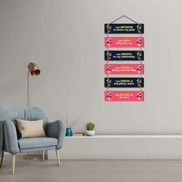 I Am Motivated, Happy, Grateful, Focused, Worthy, Blessed Wall Hangings